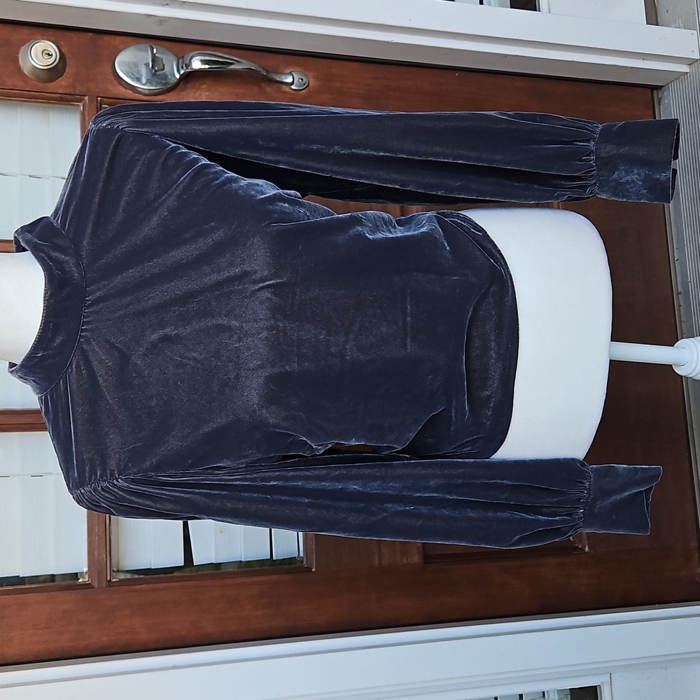 Banana Republic Gray Open Back Tie Long Sleeve Blouse - Picture 4 of 7